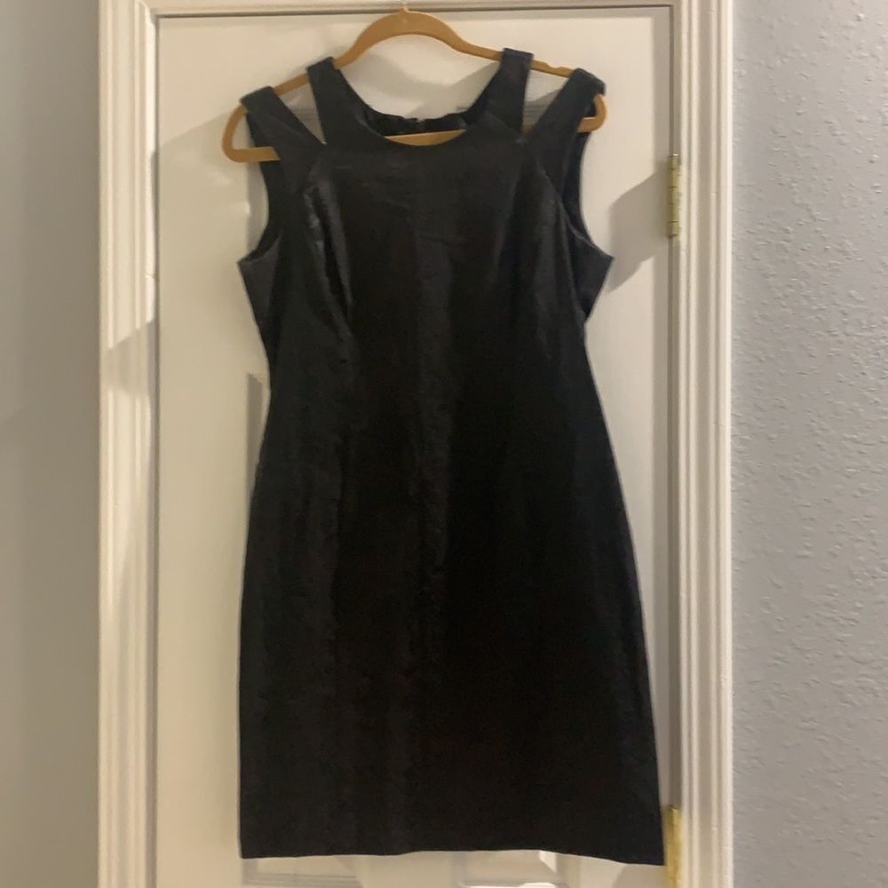 Black Strappy Burnt Look Snake‎  Print Dress 10 Petite